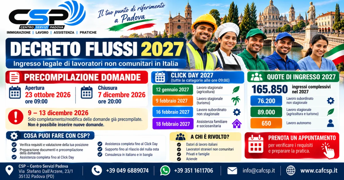 Decreto Flussi 2027: guida completa a quote, requisiti, precompilazione, Click Day e nulla osta